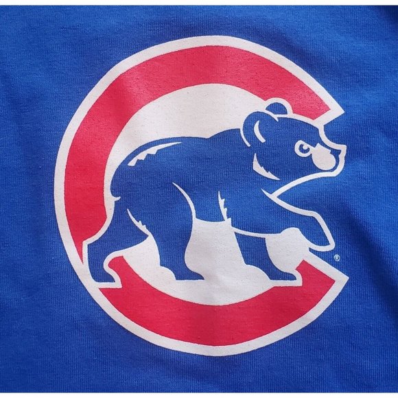 CHICAGO CUBS Simple Chest Logo Majestic Tag Men's T-Shirt Size Large Tshirt - Picture 2 of 4